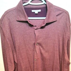 Banana Republic 100% Cotton Thick Burgundy Men's Shirt XL